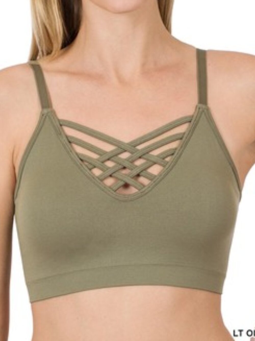 Front V-lattice Seamless Bralette